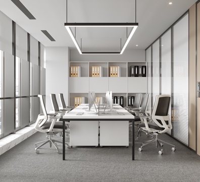  现代办公室 办公桌椅3d模型 