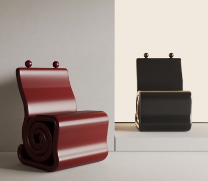 现代儿童椅 蜗牛椅su模型