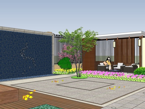 别墅花园 庭院花园 北方花园设计 景观设计毕业设计su模型