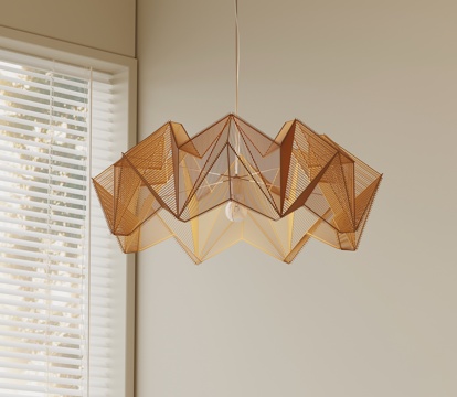  侘寂中古风吊灯 客厅吊灯3d模型 