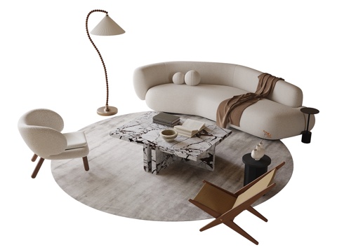 现代沙发茶几su模型