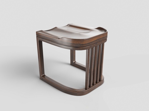  国潮新中式 轻奢新中式 国奢新中式 原木梳妆凳 梳妆台梳妆凳3d模型 