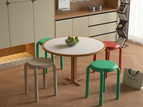 现代餐桌椅组合su模型