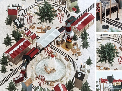  圣诞村庄3d模型 