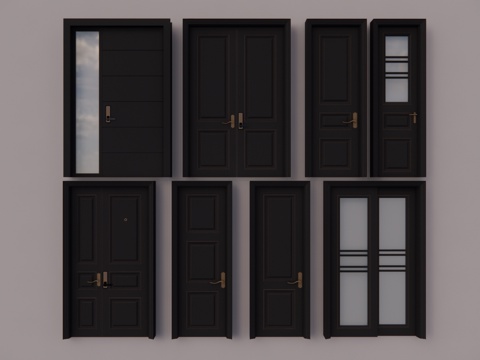 卧室 推拉门 卫生间 家装 客厅 构件 五金 门 窗su模型