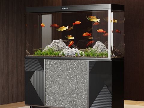 现代意式鱼缸su模型