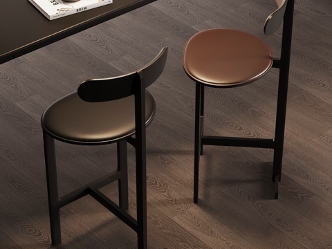 现代意式吧椅 现代意式吧凳su模型