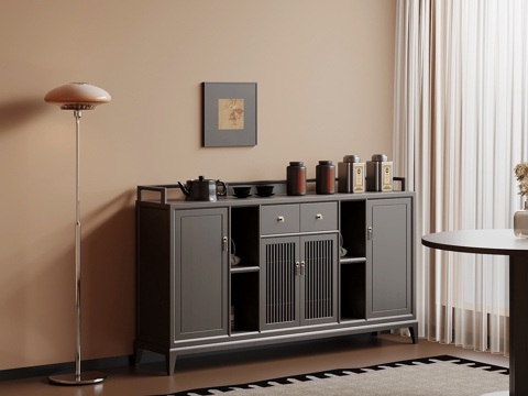  新中式茶水柜 茶柜3d模型 