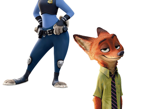  疯狂动物城装饰 电影院网红玩偶 商场电影网红装饰 网红打卡动su模型 