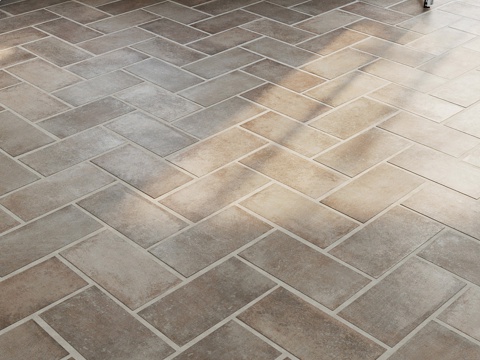  陶瓷砖套装01 - 陶土人字纹3d模型 