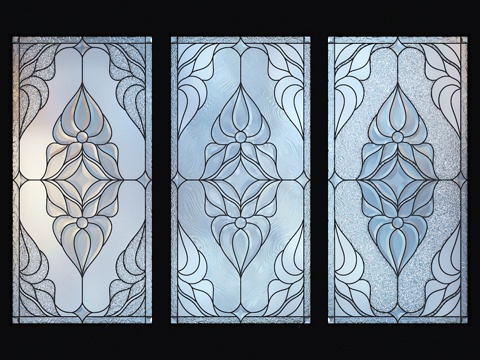  彩绘玻璃窗3d模型 