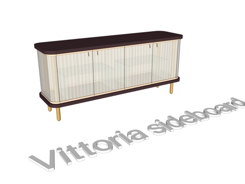 条纹边柜 餐边柜su模型