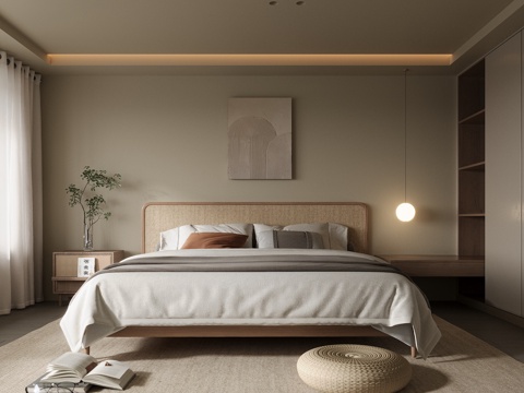  中古风卧室3d模型 