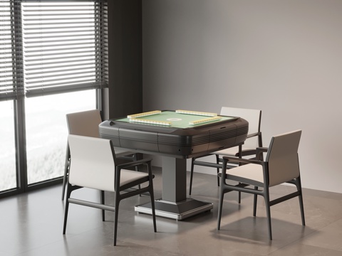 现代意式麻将桌 娱乐桌su模型