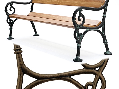  公园长椅 023d模型 