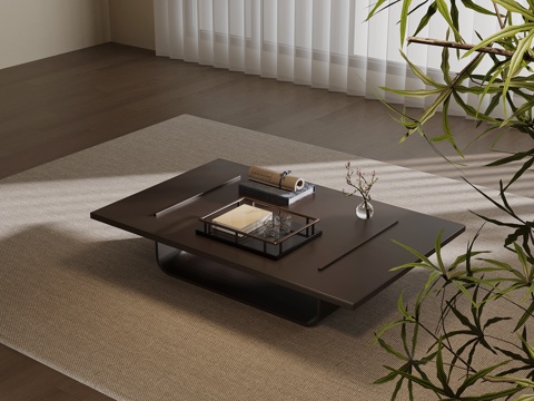 新中式边几 实木边几su模型