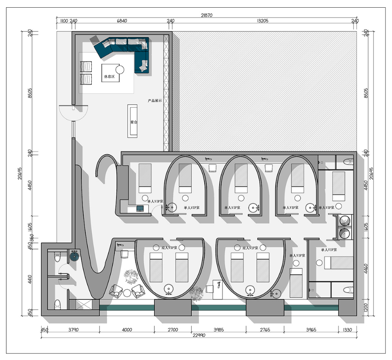 美容会所 最新平面施工图合集cad施工图