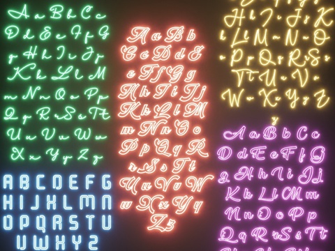  霓虹灯套装53d模型 