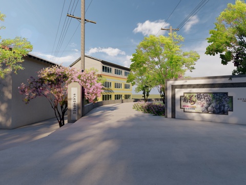 乡村产业标识牌su模型