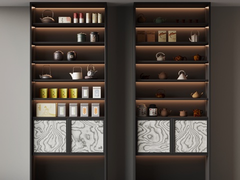 现代意式茶柜su模型