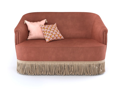  复古天鹅绒沙发，拉蒙娜款3d模型 