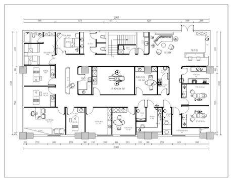 600平美容诊所 最新平面施工图合集cad施工图