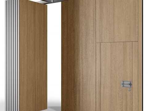  隔音滑动隔断墙3d模型 