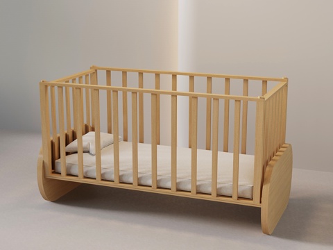  现代婴儿床su模型 