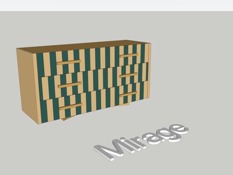 复古 轻奢 Mirage 边柜 条纹su模型