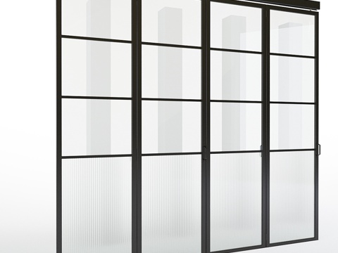  阁楼风格折叠金属门3d模型 