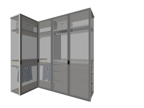 转角衣柜su模型