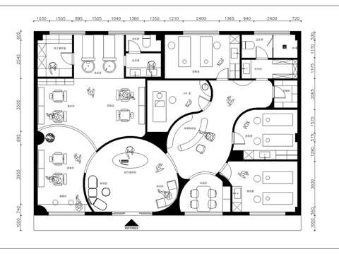 美容会所 最新平面施工图合集cad施工图