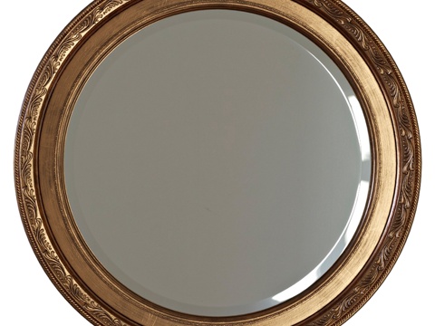  带框圆镜3d模型 