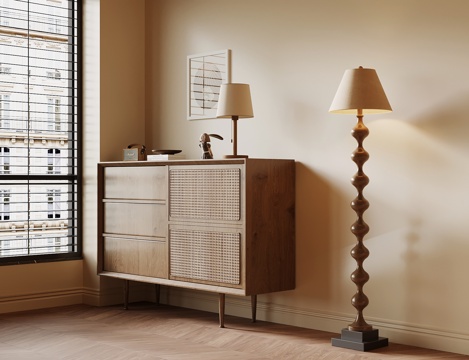 中古风玄关柜 边柜su模型