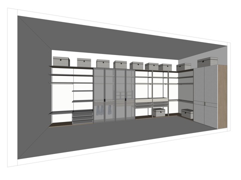 壁挂衣柜 转角衣柜su模型