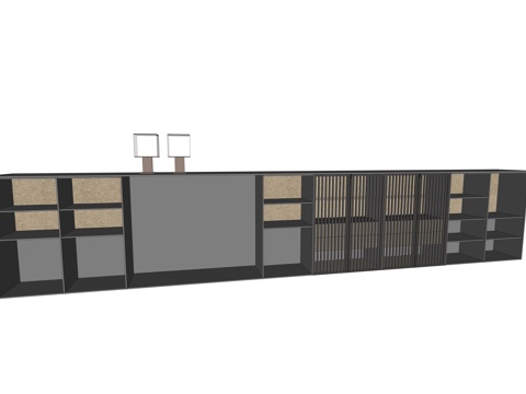 poliform 悬挂书柜 电视柜 高定su模型