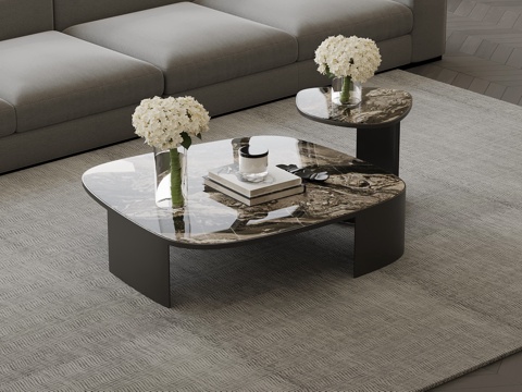  现代意式茶几 子母茶几3d模型 