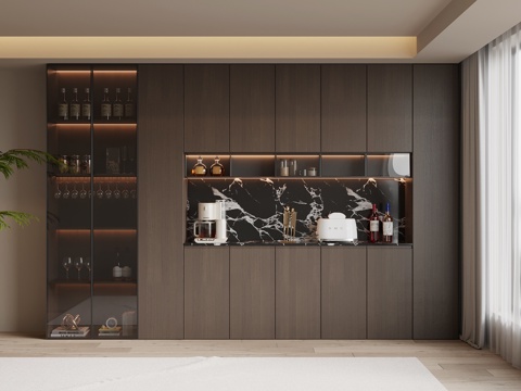  现代意式酒柜 餐边柜3d模型 