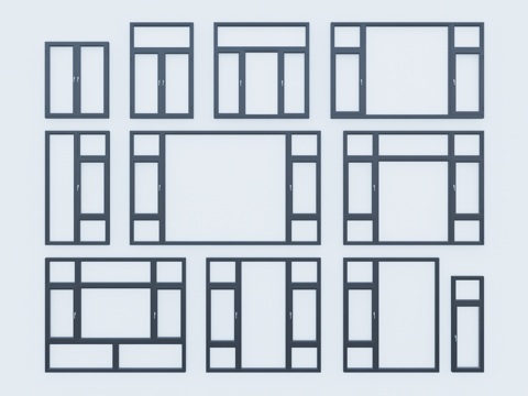 卧室 客厅 家装 五金 窗 推拉门 构件 卫生间 门su模型