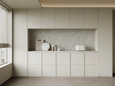 现代极简餐边柜 橱柜su模型