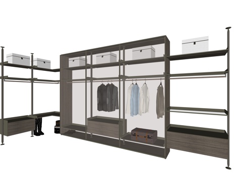 意式立柱柜su模型