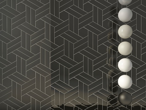  瓷砖Equipe人字纹墙面套装3d模型 