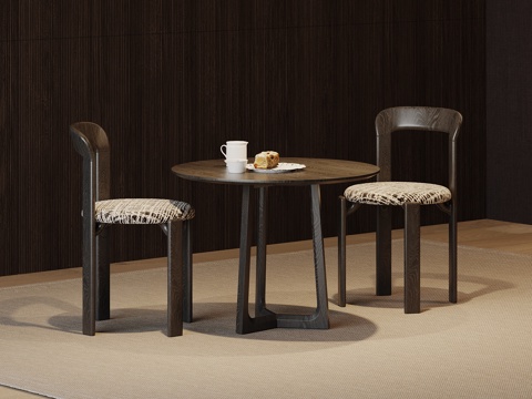 现代休闲桌椅 洽谈桌椅su模型