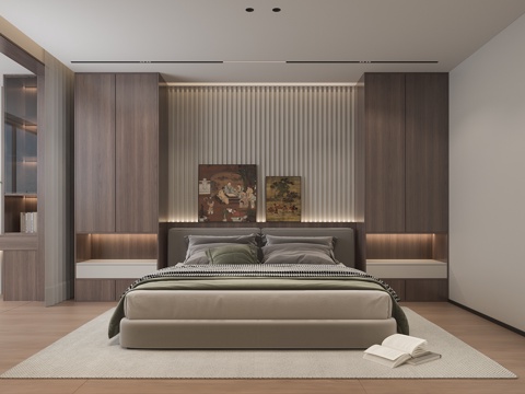  现代卧室床3d模型 