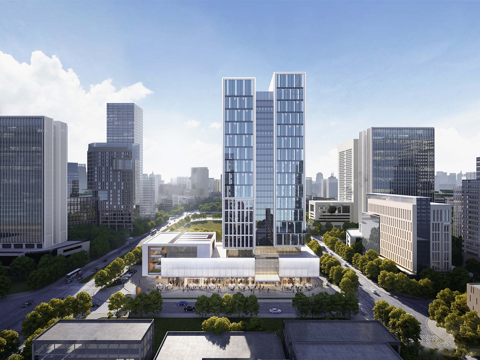 现代高层办公楼 写字楼建筑 商业综合体su模型