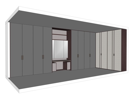 转角衣柜su模型