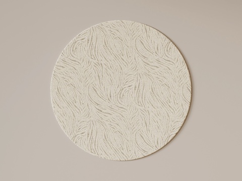 法式复古地毯 圆形地毯su模型