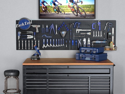  车库工具套装63d模型 