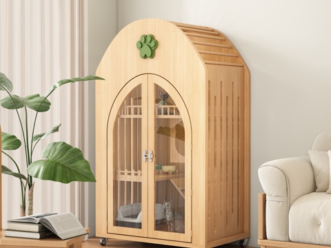  现代猫笼 宠物房3d模型 