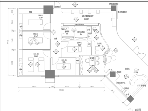 美容院 最新全套施工图 效果图合集cad施工图